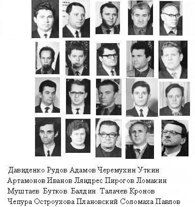 Фото сотрудников кафедры ПАХТ (прислал В.Рыженков выпуск 1979)